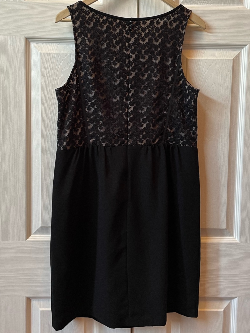LOFT Black Sleeveless Lace Bodice Midi Dress - Picture 5 of 7